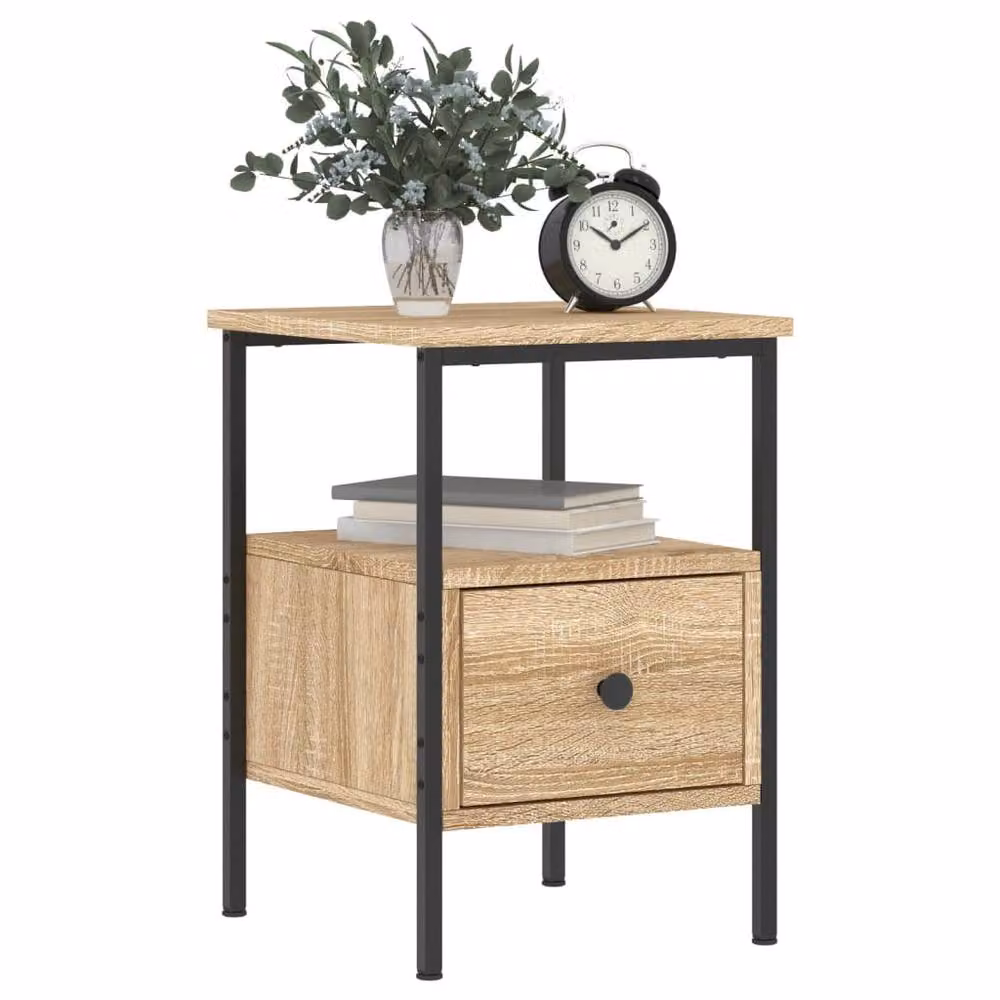 Berkfield Home Sonoma Oak Bedside Cabinet in Brown, W/D/H: 34 x 36 x 50 cm – 3