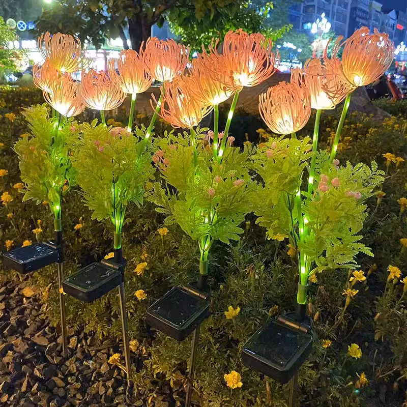 Leaper Equinox Solar Outdoor Flower Landscape Lights in Pink with Stainless Steel – 2