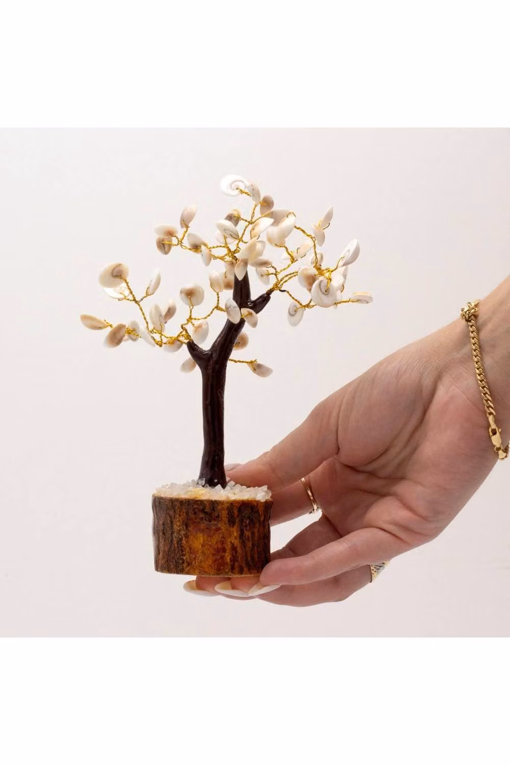 KDMD Large White Gomati Chakra Circle Tree with 60 Stones for Meditation and Decor – 3