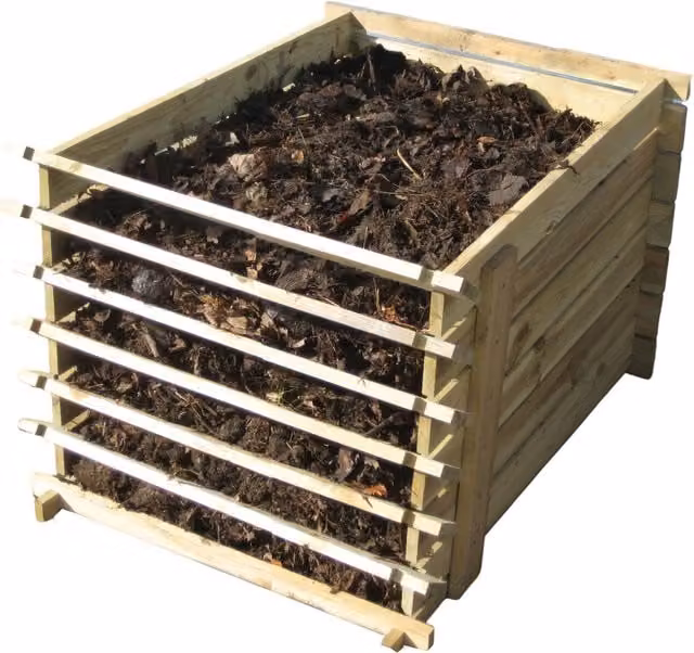 Primrose Easy Load Wooden Compost Bin in Brown and Yellow