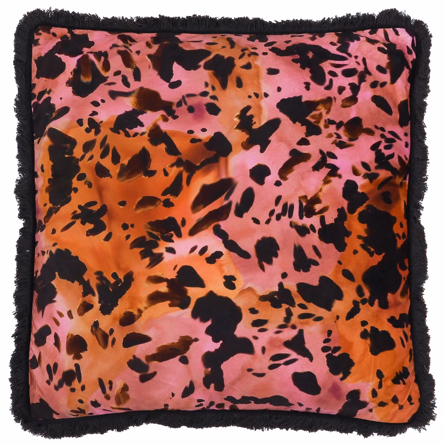 Paoletti Colette Animal Graphic Velvet Cushion in Pink, Orange and Black, W/D/H: 45 x 45 x 45 cm – 2