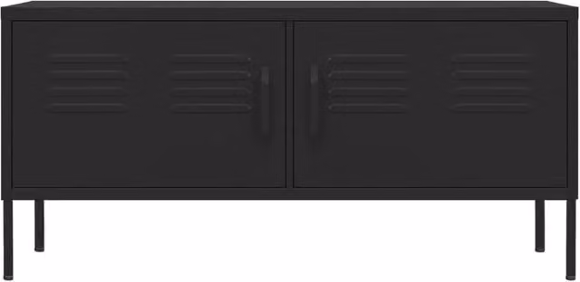 Berkfield Home Industrial Black Matt Metal TV Cabinet W/D/H: 105 x 35 x 50 cm