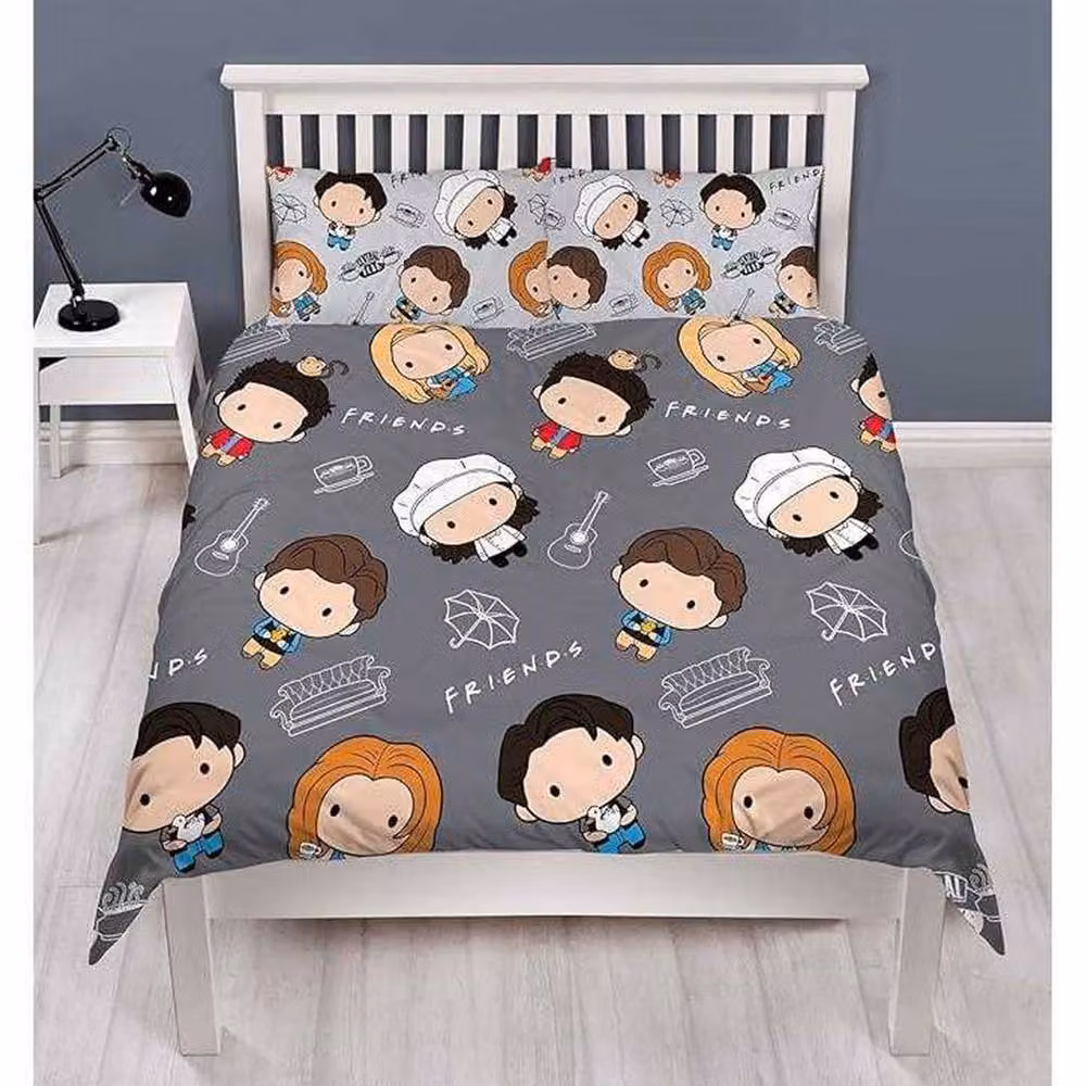 Friends Chibi Reversible Duvet Set and Pillowcase, Multicolour, Single, W/H: 90 x 200 cm – 3