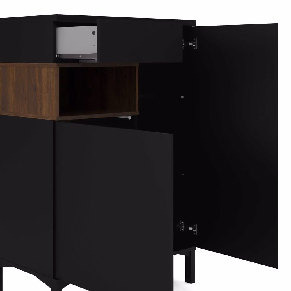 Wyld Haus Indigo Sideboard in Black and Walnut with 2 Doors and 1 Drawer – 3