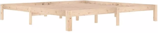 Berkfield Home Beautiful Solid Wood Pine Bed Frame in Beige, W/D/H: 200 x 30 x 203.5 cm