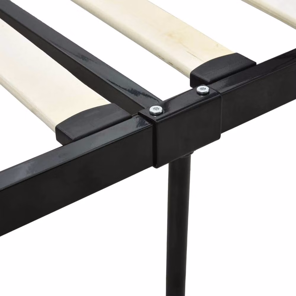 Berkfield Home Elegant Black Metal Canopy Bed Frame W/D/H: 140 x 200 x 147.5 cm – 3