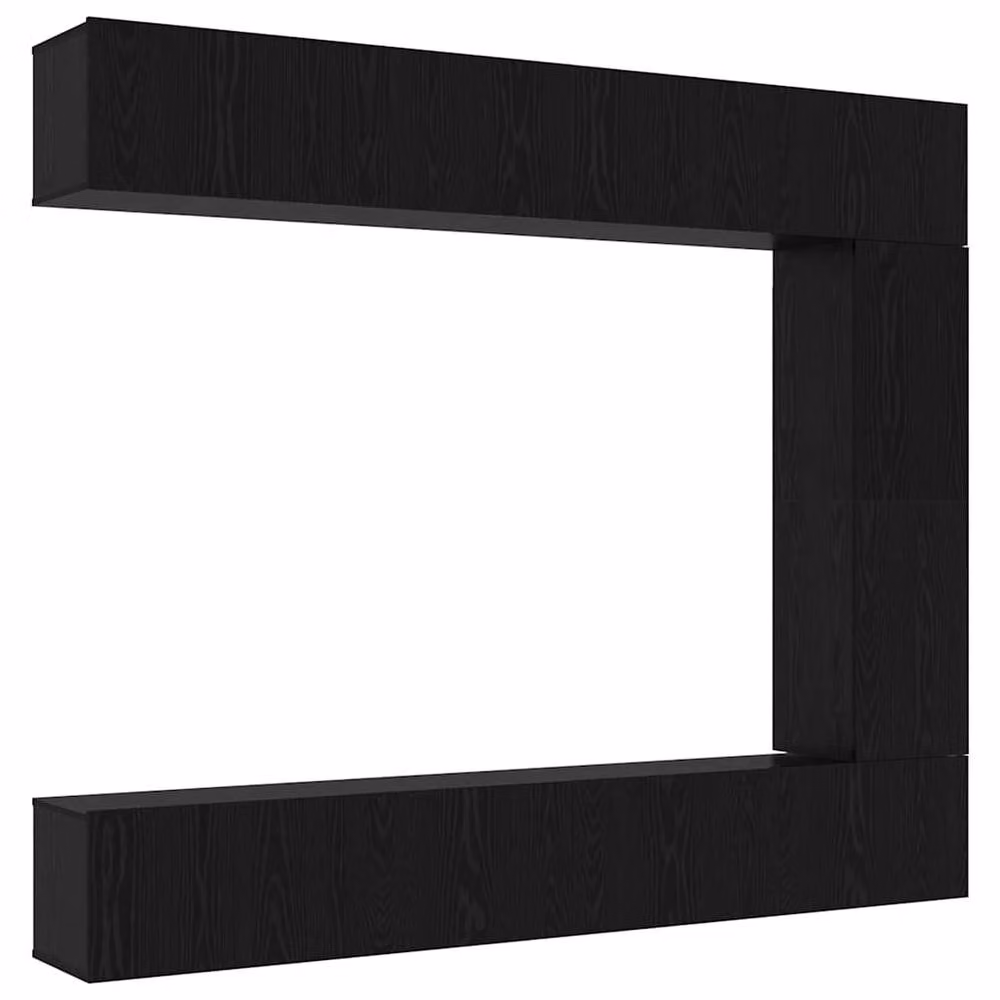 Berkfield Home Modern 5 Piece Wall-Mounted TV Cabinet Set in Black Oak Matt Engineered Wood – 3