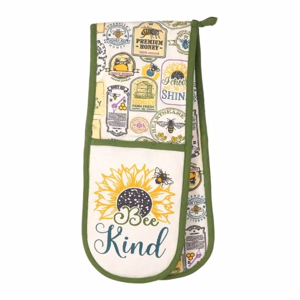 Dexam Honey Pot Double Oven Glove in Yellow and Multicolour Cotton – 2