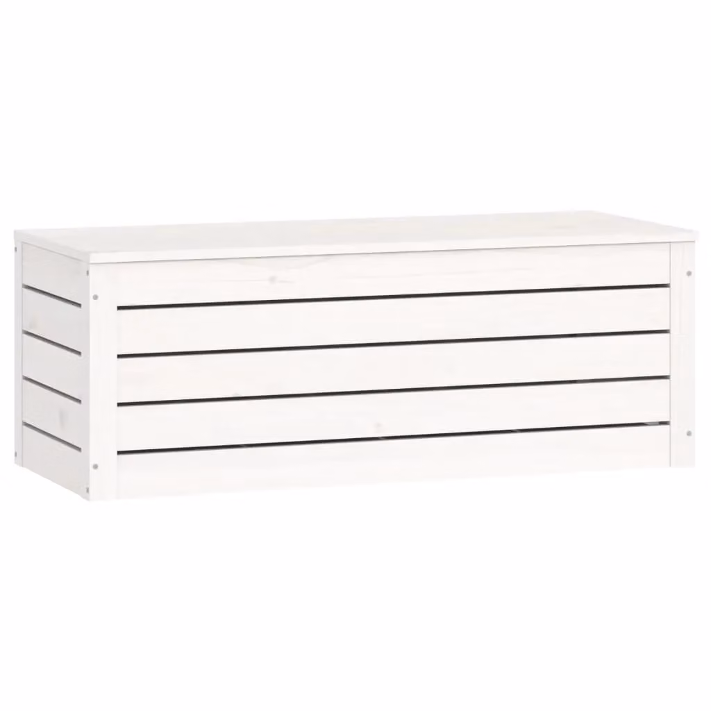 Berkfield White Solid Wood Pine Storage Box W/D/H: 89 x 36.5 x 33 cm – 2