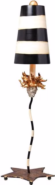 Loops Metal Table Lamp in Gold, Black and Taupe with Fabric Shade and E27 LED Bulb Compatibility