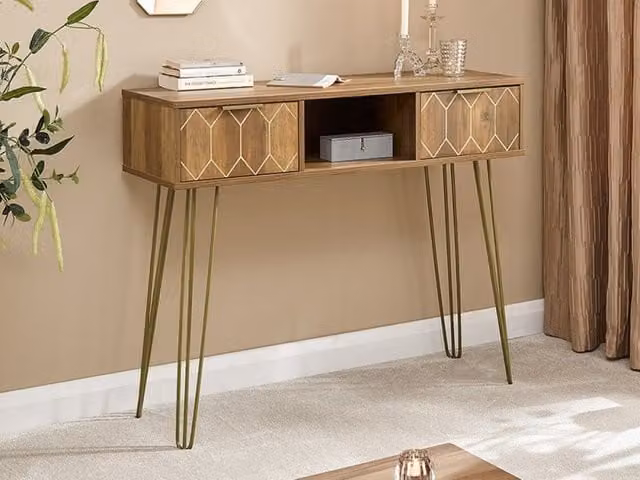 GFW Orleans 2 Drawer Console Table in Brown