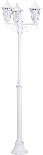 Loops White Aluminium IP44 Outdoor Bollard Lantern with 3 Arms and E27 Bulb Compatibility