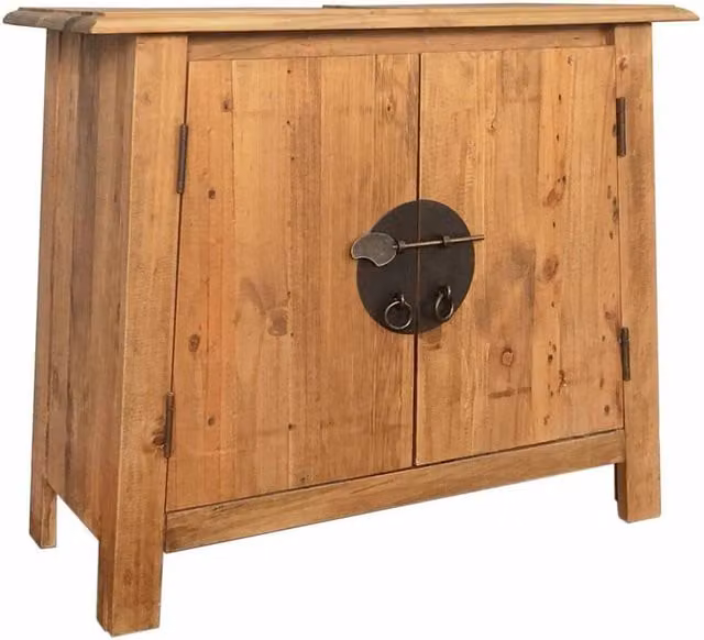 Berkfield Home Solid Pinewood Bathroom Vanity Cabinet in Brown, W/D/H: 70 x 32 x 63 cm – 1