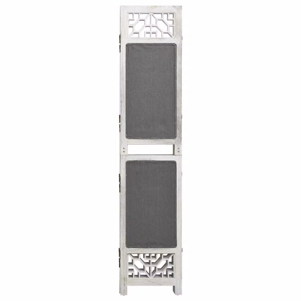 Berkfield Home 3-Panel Grey Fabric Room Divider, W: 105 cm, H: 165 cm – 2