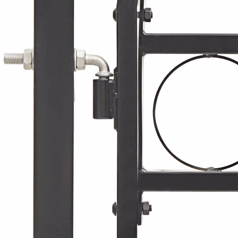 Berkfield Home Arched Top Steel Fence Gate, Black, W: 100 cm, H: 150 cm – 5