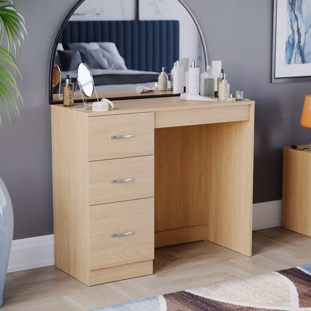Vida Designs Riano Dressing Table in Brown Pine Wood