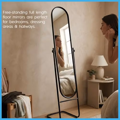 Harbour Housewares Rectangular Full-Length Freestanding Mirror in Black, H 137 cm x W 35.5 cm x D 45.5 cm – 4