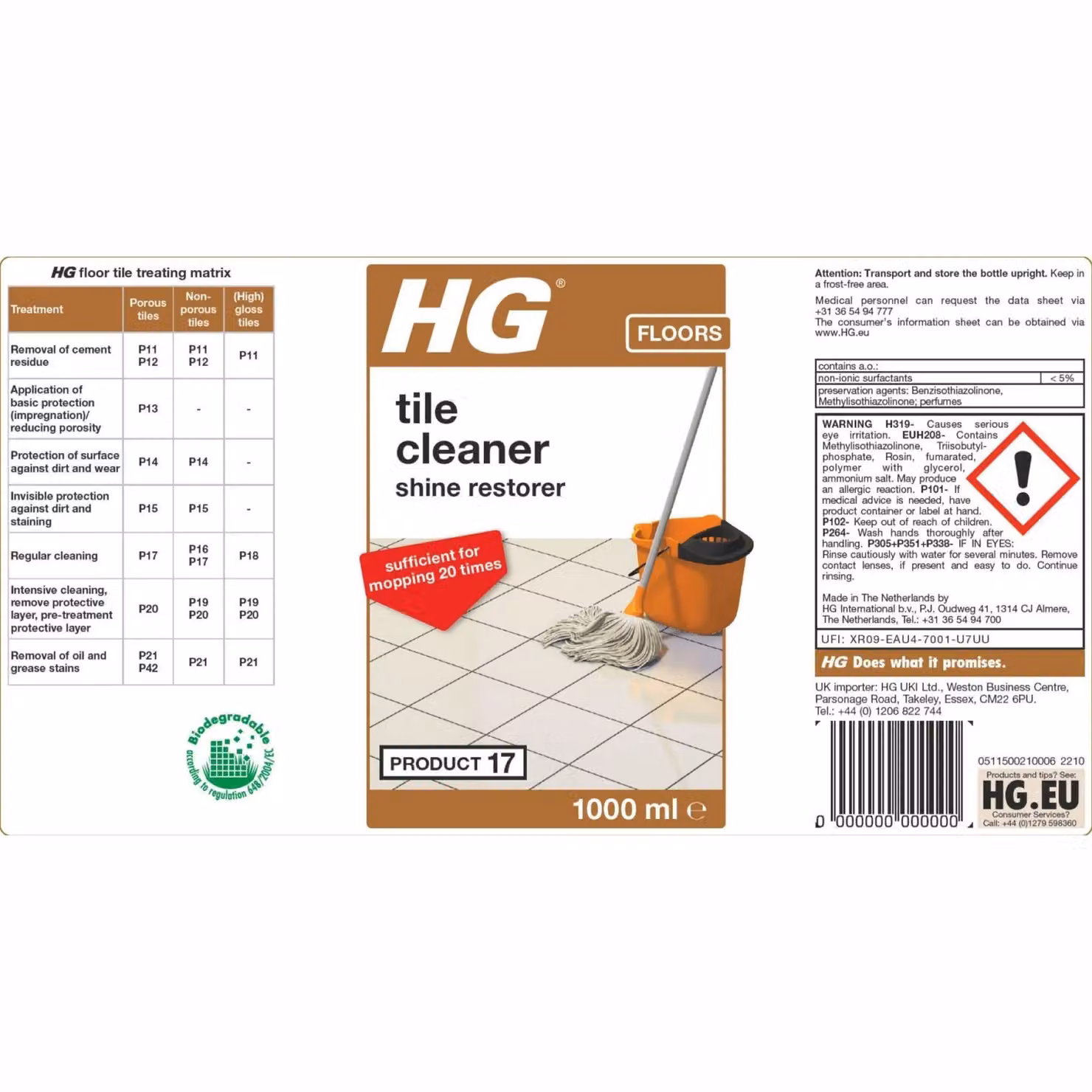 HG Tile Cleaner Shine Restorer, 1 litre, White – 2