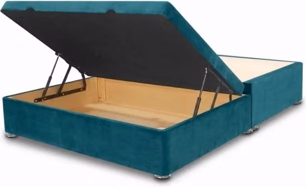 Willow and Eve Velvet Half Opening Ottoman Divan Base, Super King Size, W: 200 cm x D: 200 cm