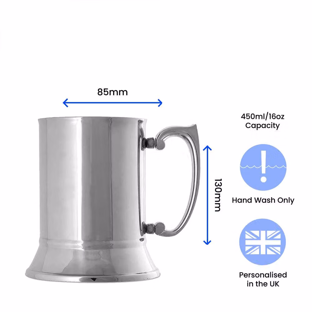 Uniqueful Personalised King Coronation Stainless Steel Tankard in Silver – 4