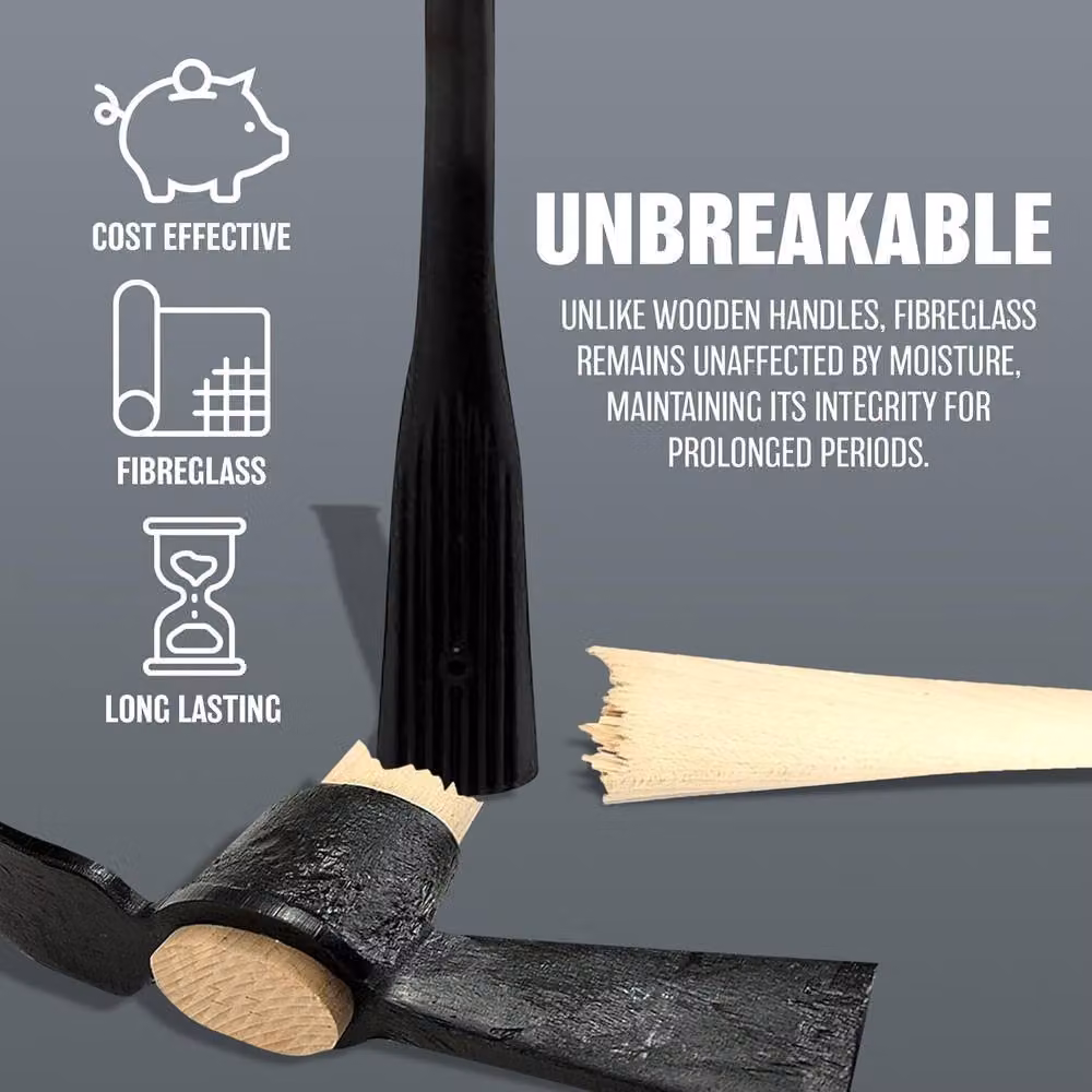BARGAINS-GALORE Black Fibreglass Pick Axe Handle Replacement with Comfortable Grip – 3