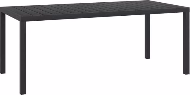 Berkfield Home Black Rectangular Garden Table in Aluminium and WPC, W/D/H: 185 x 90 x 74 cm – 1