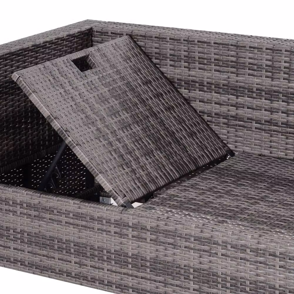 Wyld Haus Sevafa L Shaped Outdoor Corner Sofa Set in Mixed Grey PE Rattan with Cushions – 8