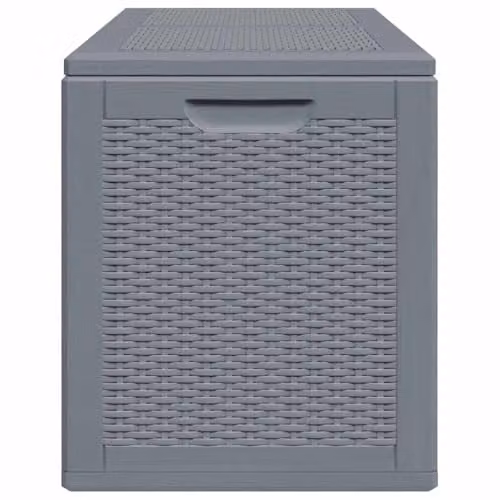 vidaXL Grey Rattan Plastic Garden Storage Box 180 L – 5