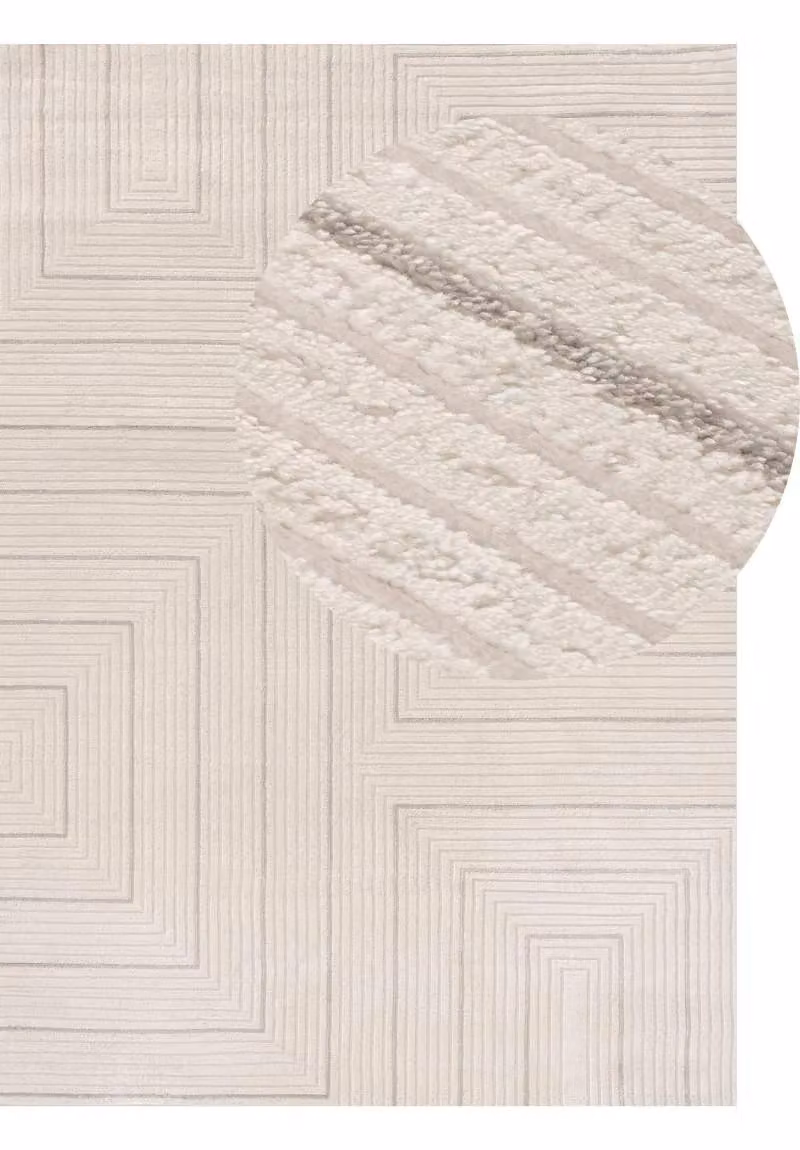 THE RUGS Carmel Modern Geometric Stain Resistant Area Rug in Grey, W: 80 cm, L: 150 cm – 2