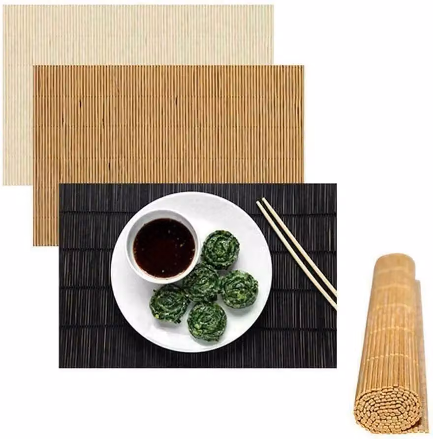 MantraRaj Bamboo Oriental Placemats, Multicolour, W: 45 cm, D: 30 cm – 4