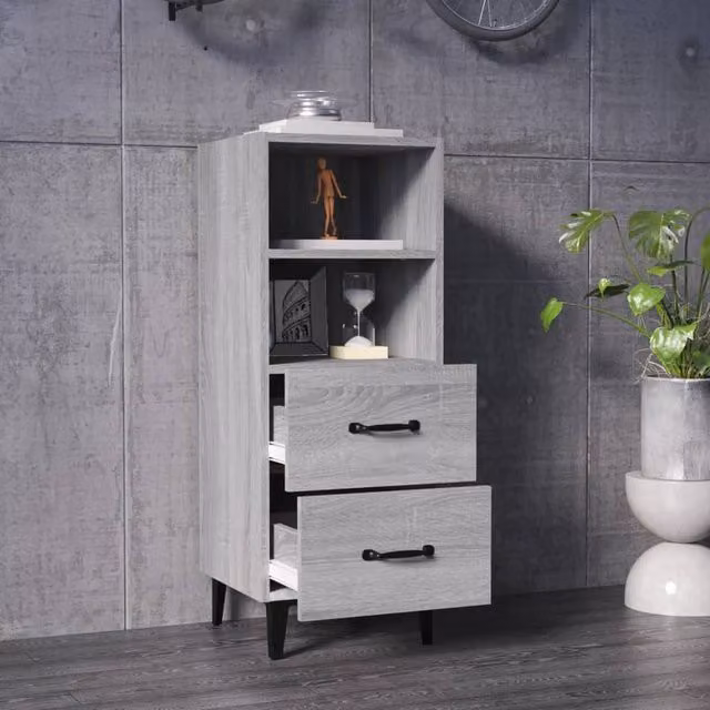 Berkfield Home Grey Sonoma Modern Sideboard in Engineered Wood W/D/H: 34.5 x 34 x 90 cm – 1