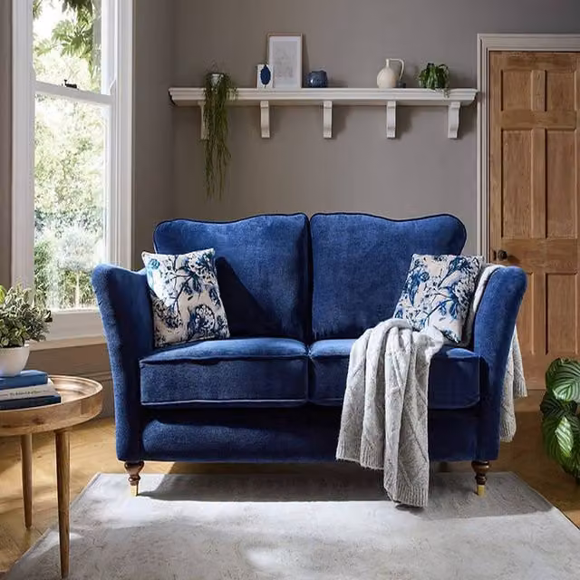 Stratus Interiors Windsor Aston Navy Upholstered Sofa Collection in Blue – 1