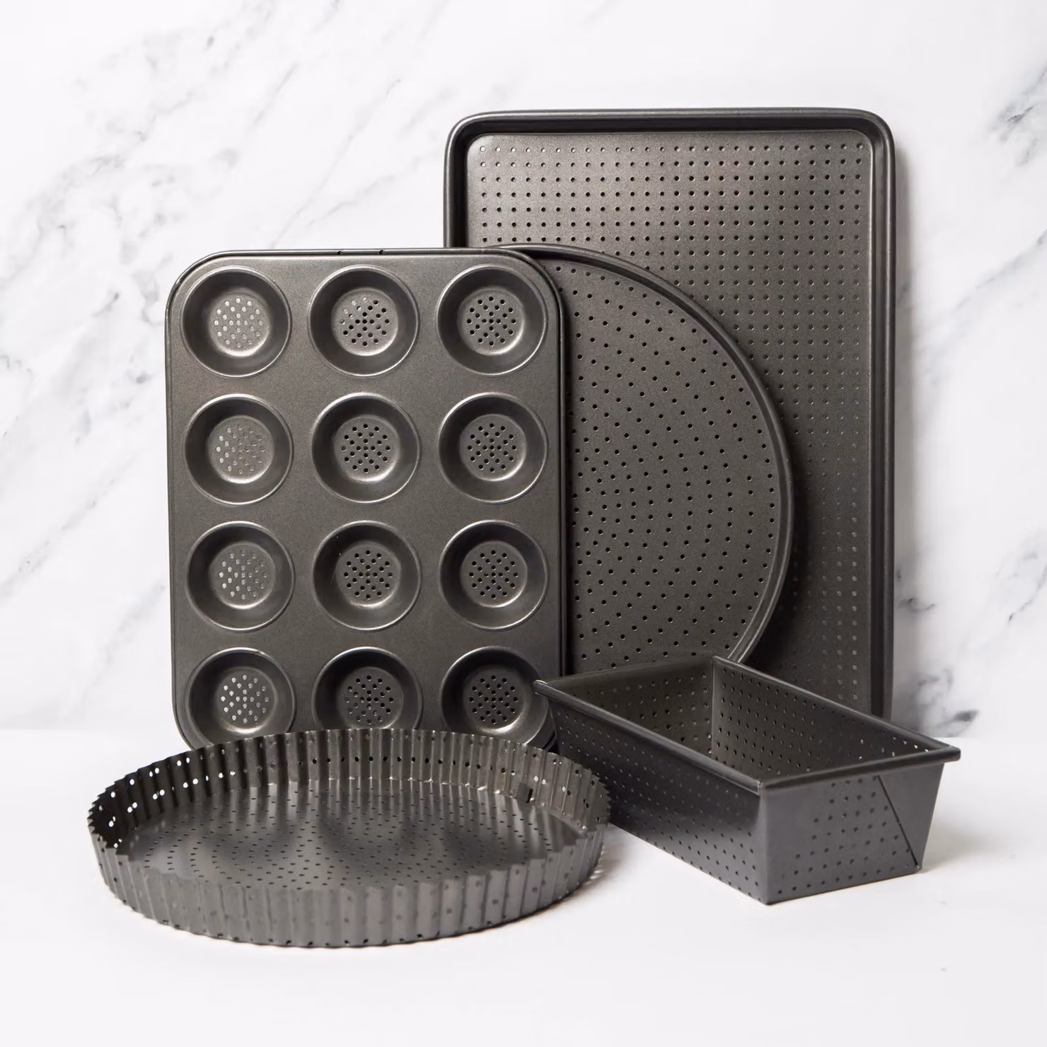 MasterClass 5pc Crusty Bake Non-Stick Bakeware Set in Grey – 2