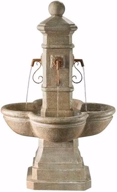 Altico Garden Products Ltd Brown Square Courtyard Fountain, W: 81 cm, D: 81 cm, H: 133 cm – 1