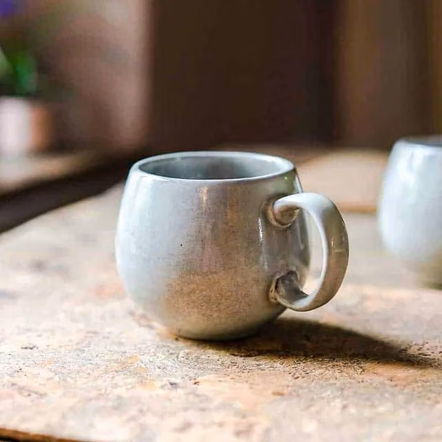Cooks Professional Grey Stoneware Ceramic Mug Set, 490 ml