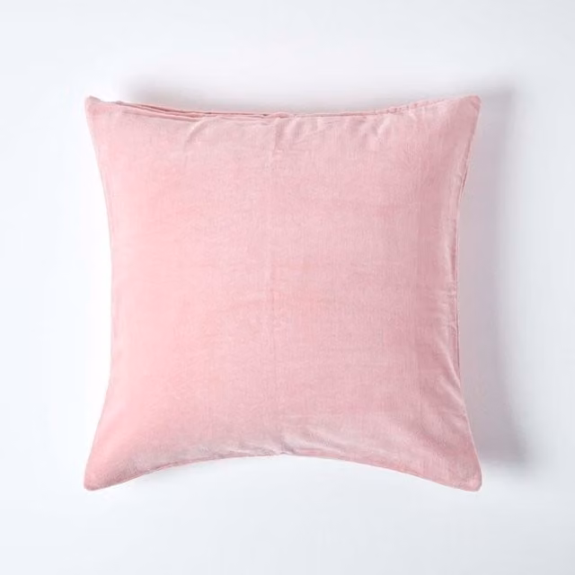 Homescapes Velvet Cushion Cover in Pink and Orange, W/D/H: 40 x 40 x 40 cm