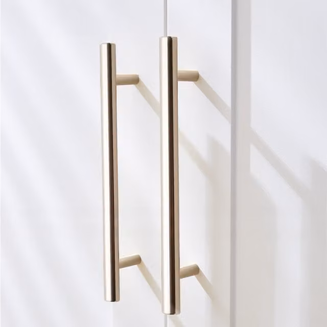 Lifeideas 2-Piece Brushed Gold Aluminium Alloy Bar Furniture Handles, Length: 25 cm