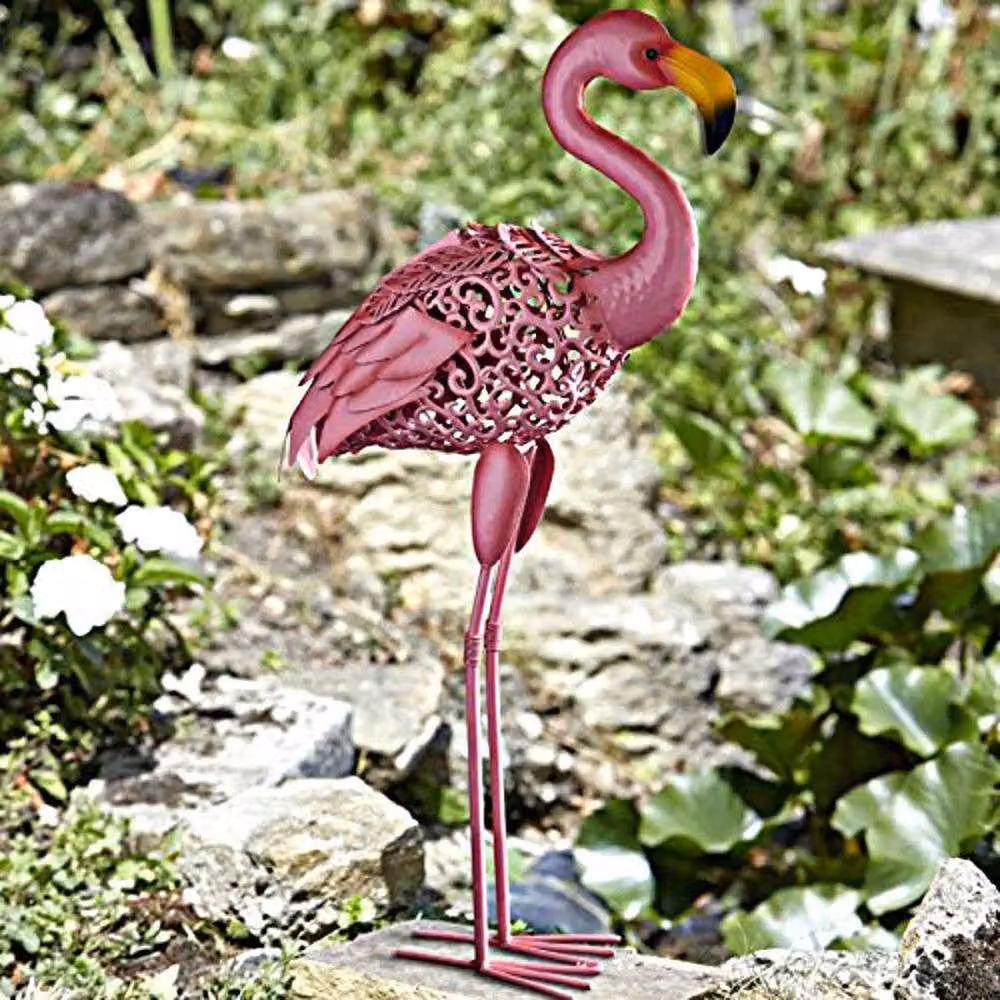 Havendro Pink Flamingo Garden Ornament Steel Outdoor Silhouette Light Decor – 4