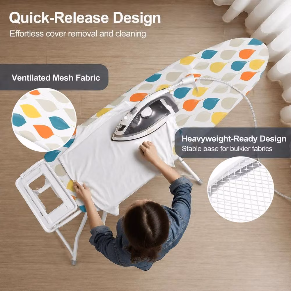 FLAVORA Foldable Height Adjustable Ironing Board in White, W: 100 cm, D: 15 cm, H: 15 cm – 2