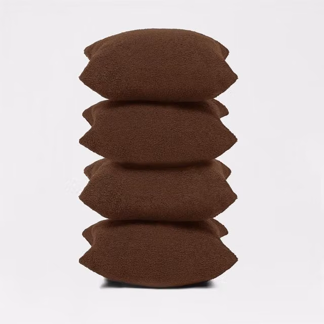 Highams Range Pack of 4 Brown Square Boucle Cushion Covers