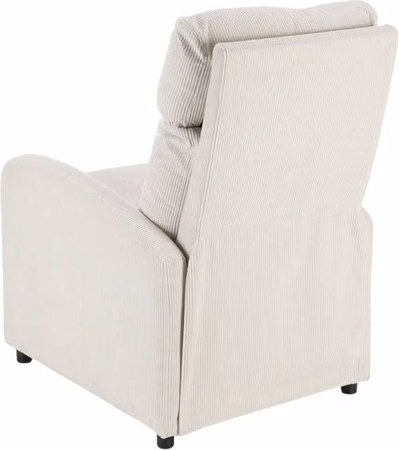 NESTLUNE Beige Push Back Recliner Chair with Armrests and Lumbar Support – 1