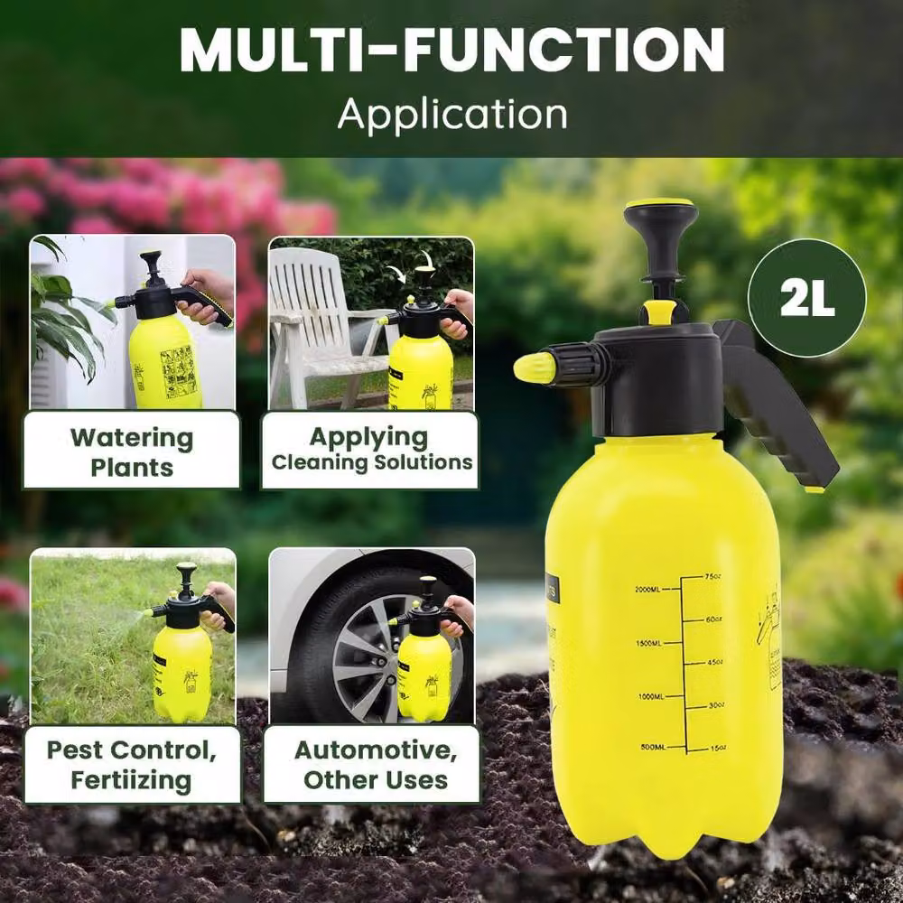 MANTRARAJ 2L Manual Garden Hand Pump Pressure Sprayer in Yellow – 5