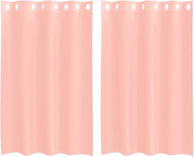 Berkfield Home Pink Voile Fabric Panel Curtains with Eyelets, 2 Pack, W: 140 cm, H: 175 cm
