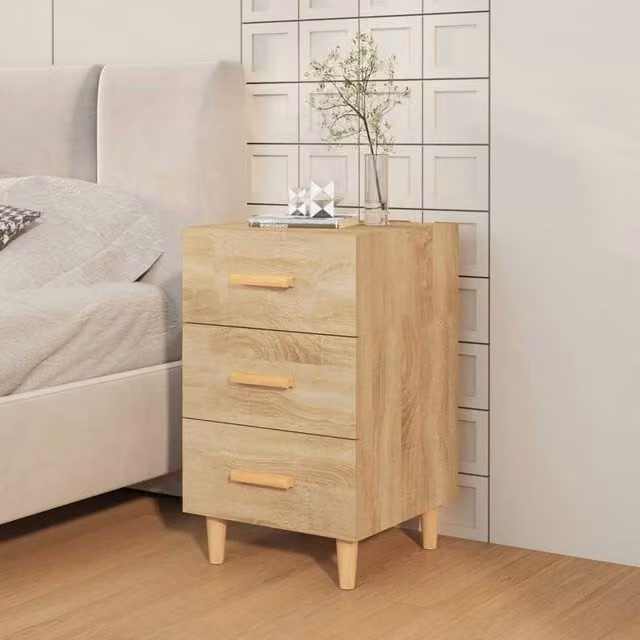 Berkfield Home Elegant Bedside Cabinet in Sonoma Oak, Light Tan, W/D/H: 40 x 40 x 66 cm – 1