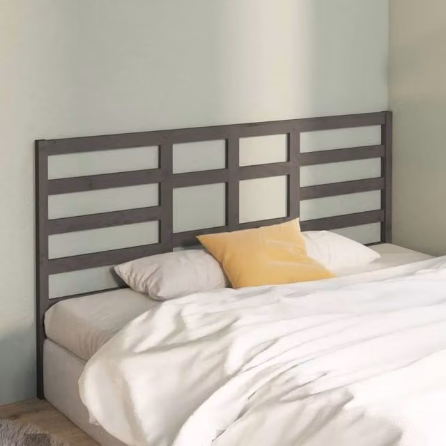 Berkfield Home Beautiful Bed Headboard in Grey Solid Pine, W: 206 cm, D: 4 cm, H: 104 cm – 1