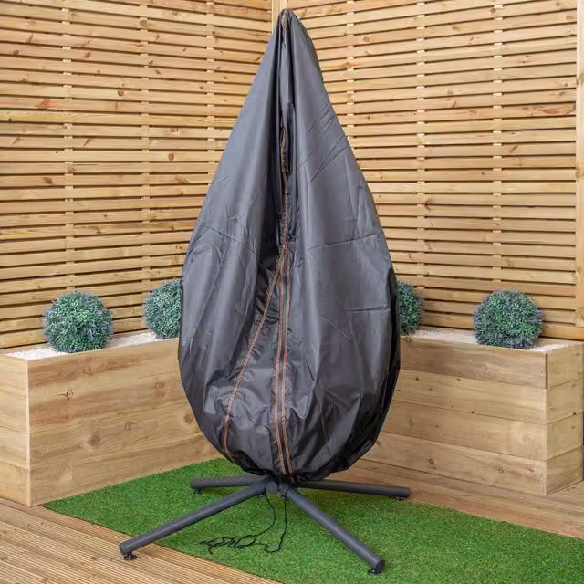 Samuel Alexander Waterproof Hanging Egg Chair Cover in Black, W/D/H: 115 x 115 x 190 cm – 1