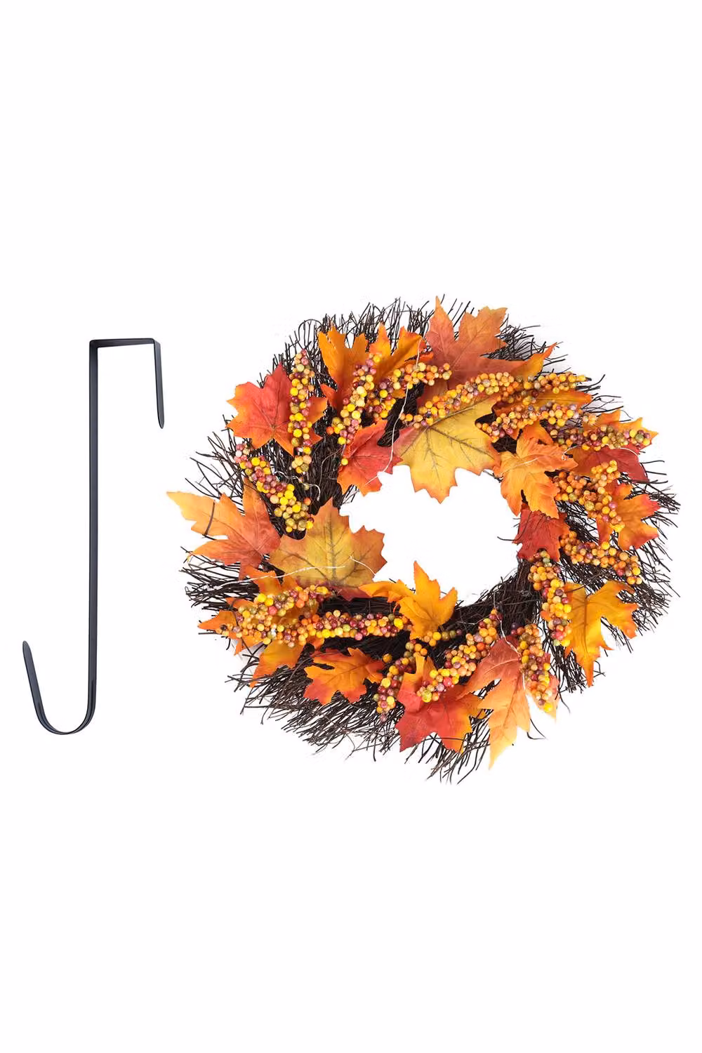 ExtraStar Light Up Autumn Maple Leaf and Berry Wreath in Multicolour – 2