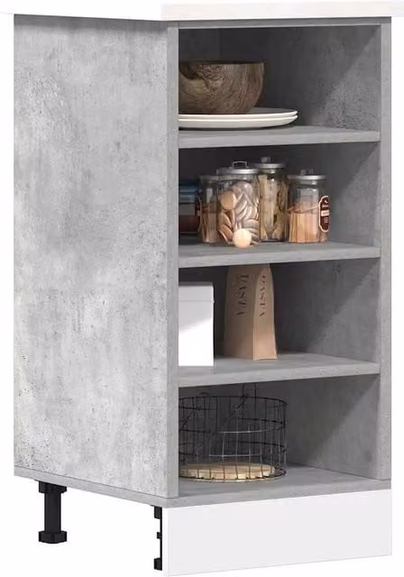Berkfield Home Grey Freestanding Kitchen Base Unit with Hinged Doors and Internal Shelves, W/D/H: 40 x 44.5 x 81.5 cm – 1