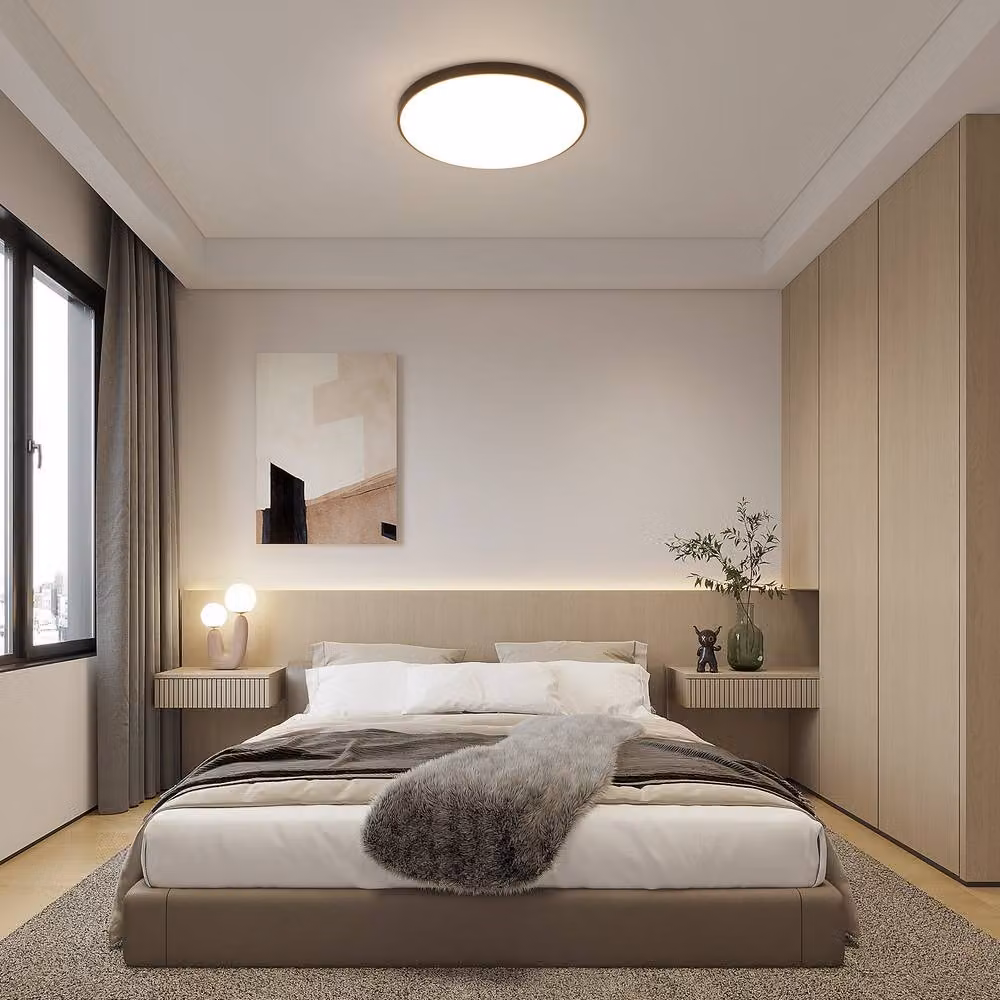 COMELY 24W LED Ceiling Light in Black, IP44 Waterproof Modern Round Downlight – 3