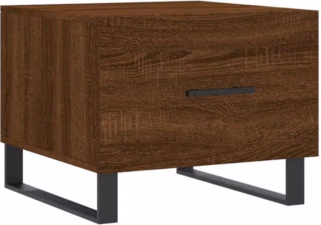 Berkfield Home Square Coffee Table in Brown Oak, W/D/H: 50 x 50 x 40 cm – 1